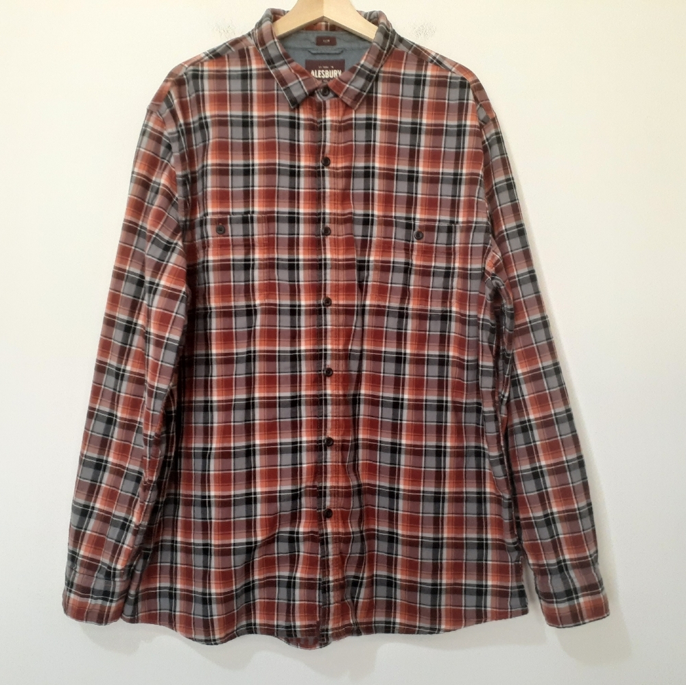 Alesbury Plaid Double Cloth Long Sleeve Button Up Slim Shirt